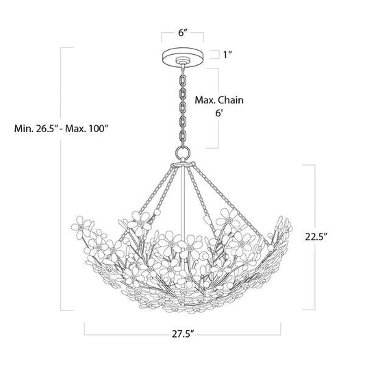 Cherish 6 Lights Round Chandelier-Meet Lighting