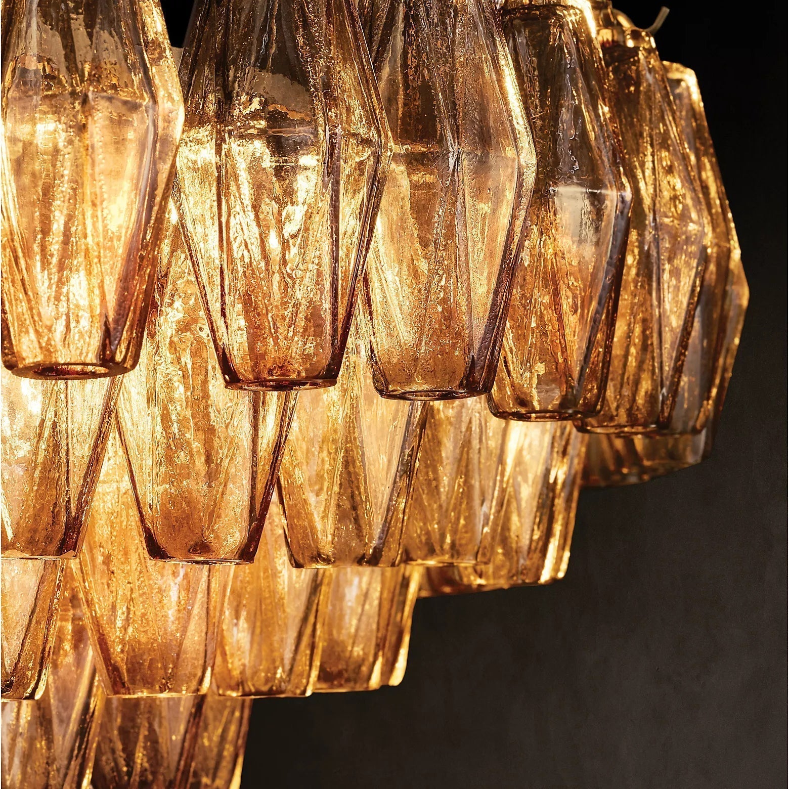 Chiaravalle Glass Tiered Rectangular Chandelier 54"W-Meet Lighting
