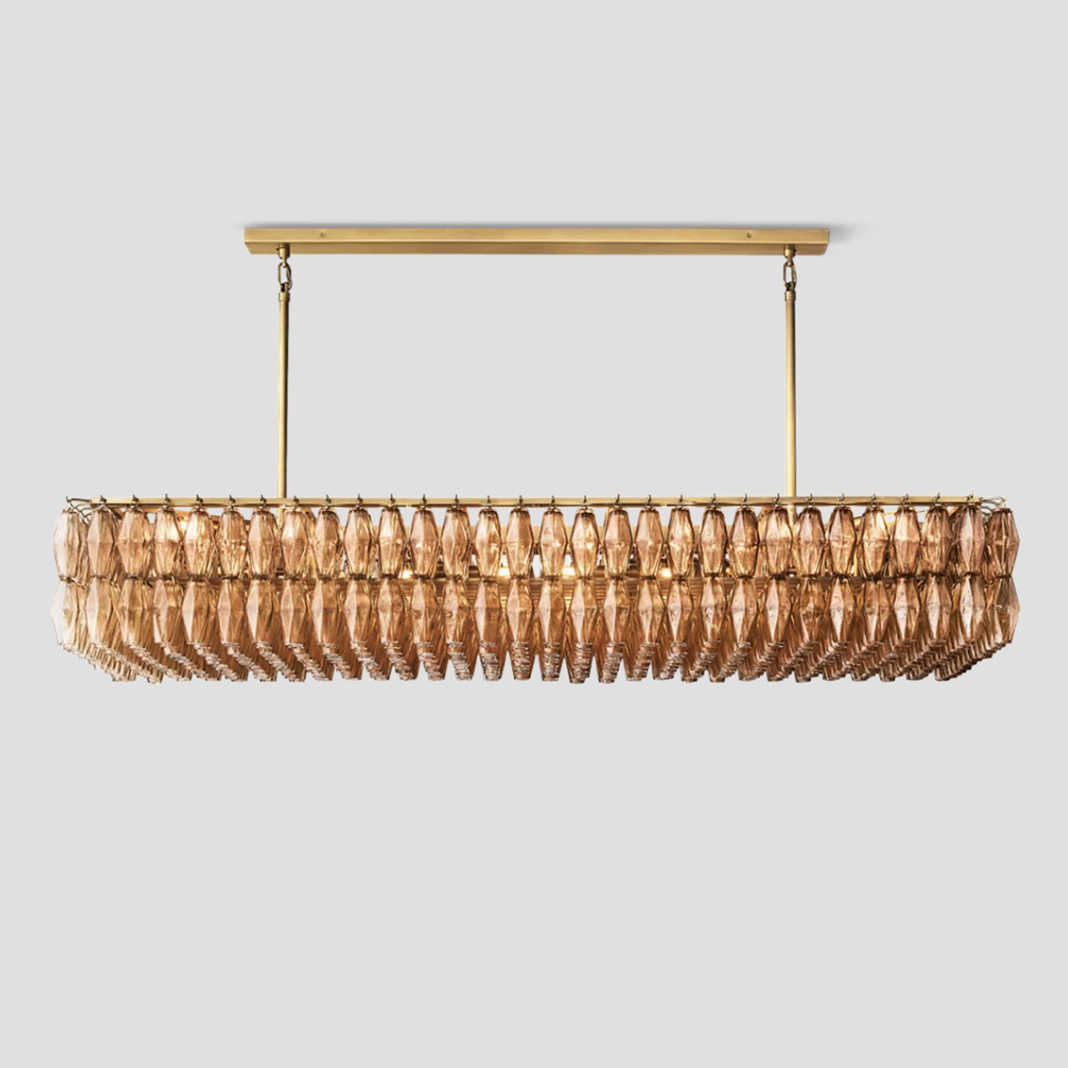Chiaravalle Glass Tiered Rectangular Chandelier 74"W-Meet Lighting