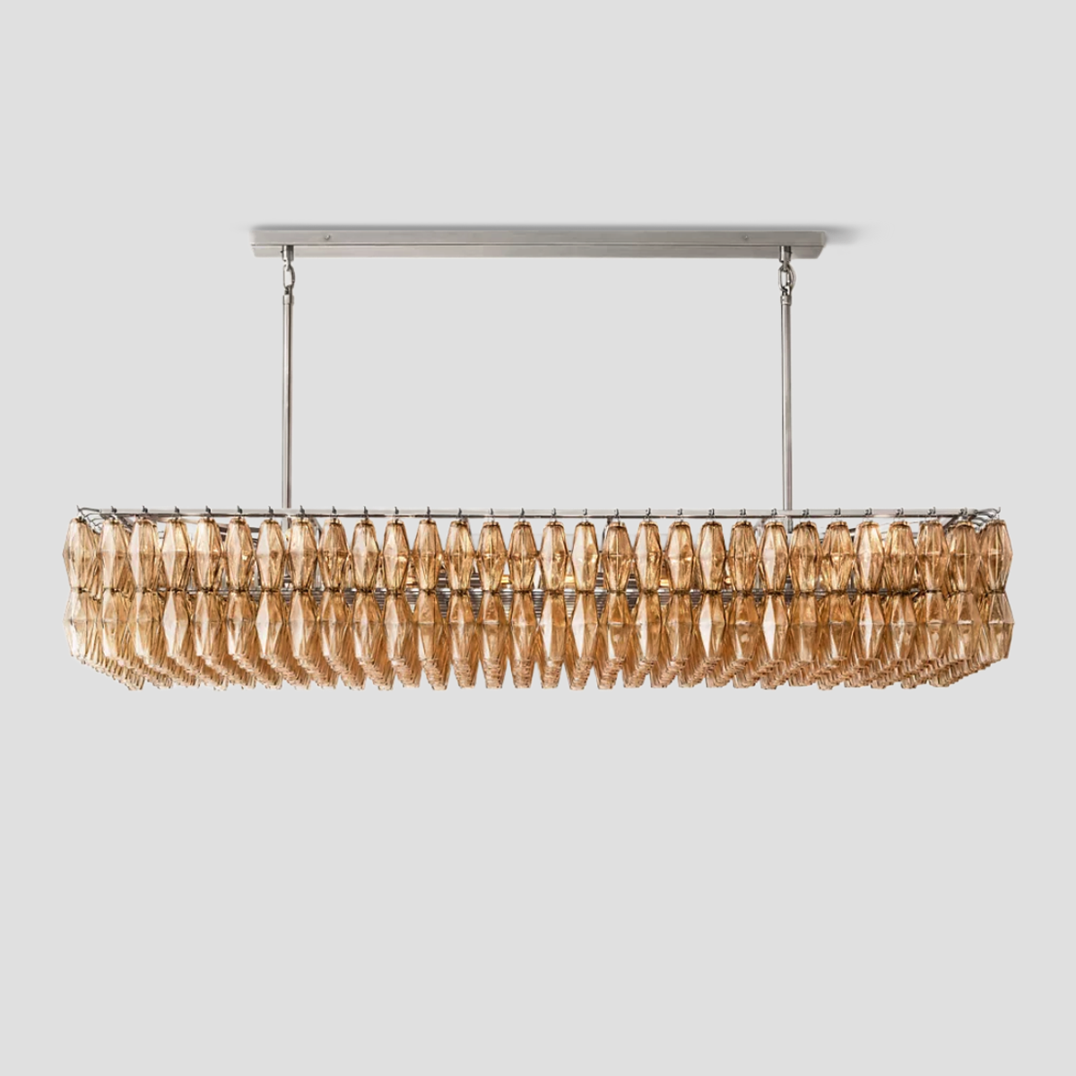 Chiaravalle Glass Tiered Rectangular Chandelier 74"W-Meet Lighting