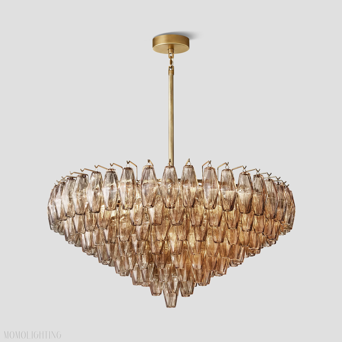 Chara Glass Tiered Round Chandelier 37"-MEET LIGHTING