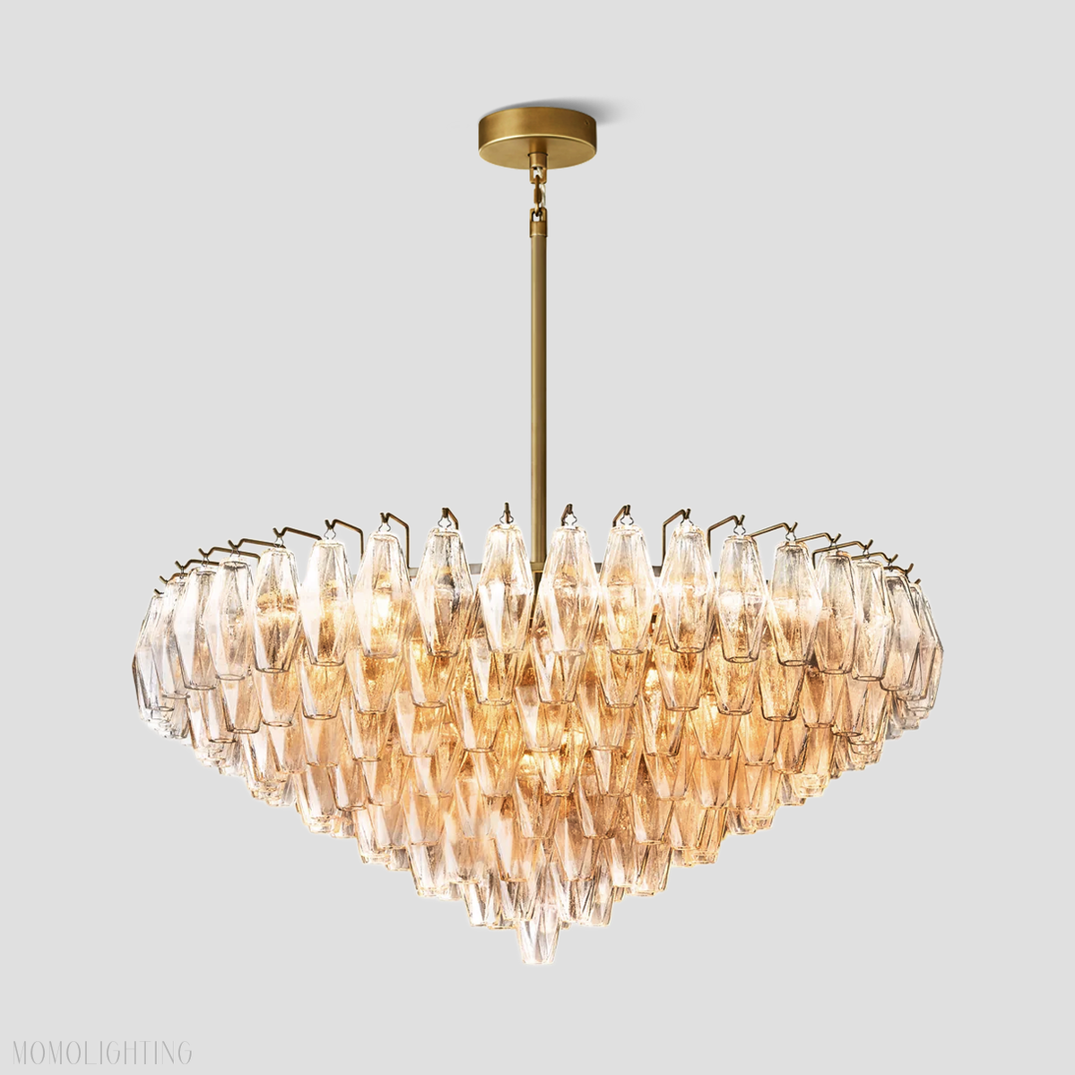 Chara Glass Tiered Round Chandelier 37"-MEET LIGHTING