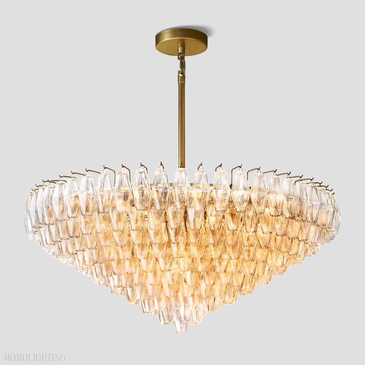 Chara Glass Tiered Round Chandelier 47"-MEET LIGHTING