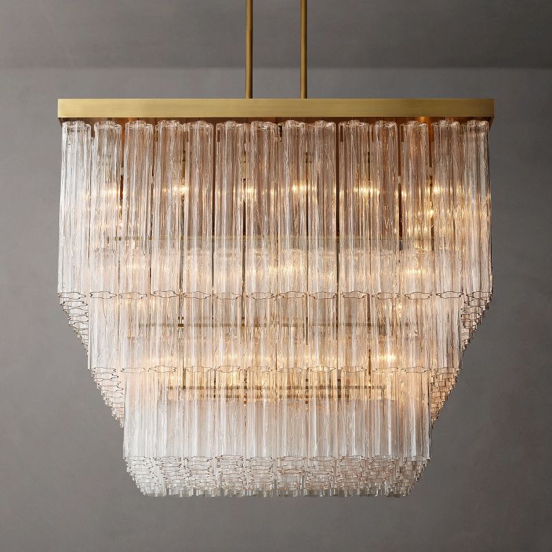 Clele Square Chandelier 45"-Meet Lighting