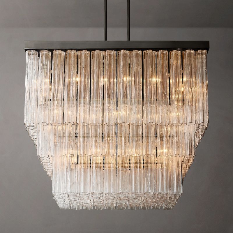 Clele Square Chandelier 45"-Meet Lighting