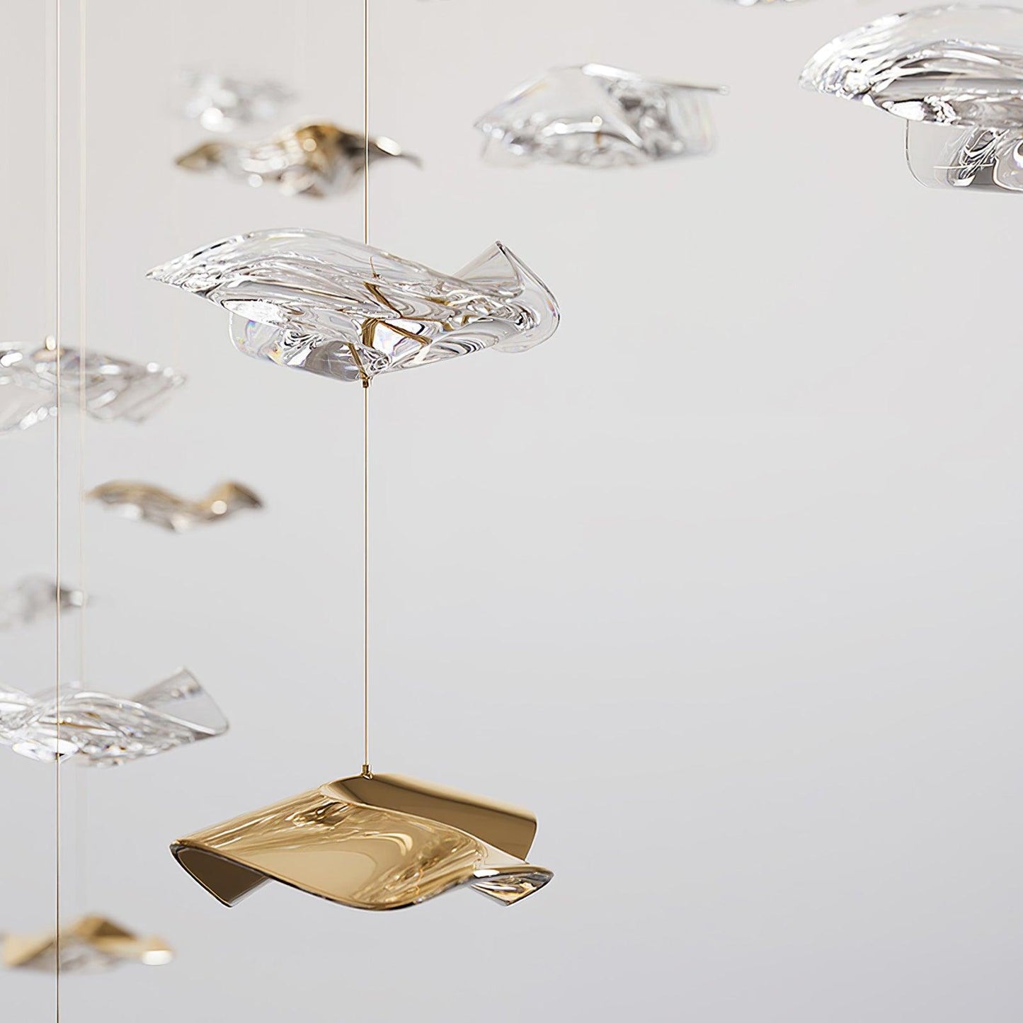 Coastal Sands Wave Glass Chandelier, Artisic Handmade Glass Chandelier-Meet Lighting