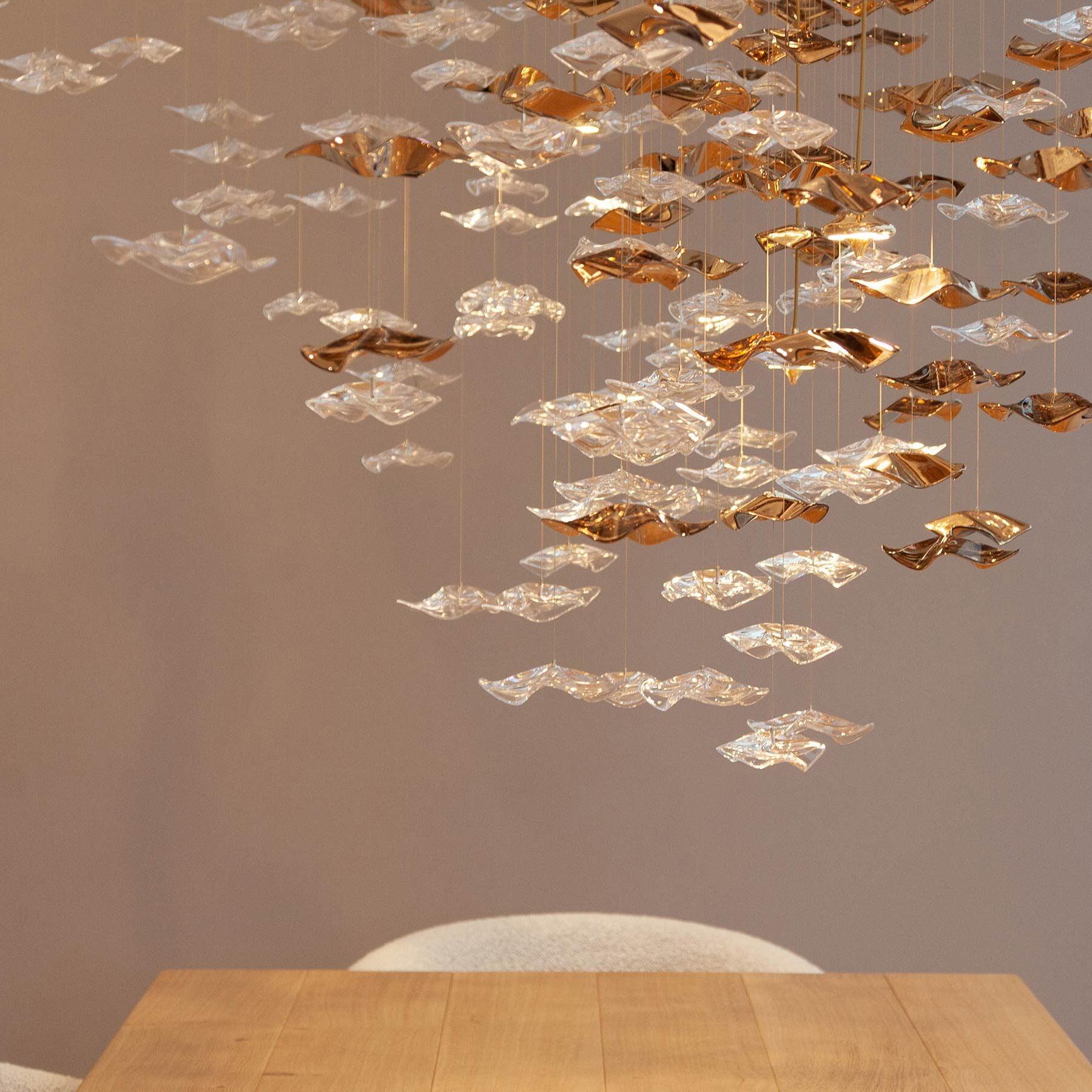 Coastal Sands Wave Glass Chandelier, Artisic Handmade Glass Chandelier-Meet Lighting