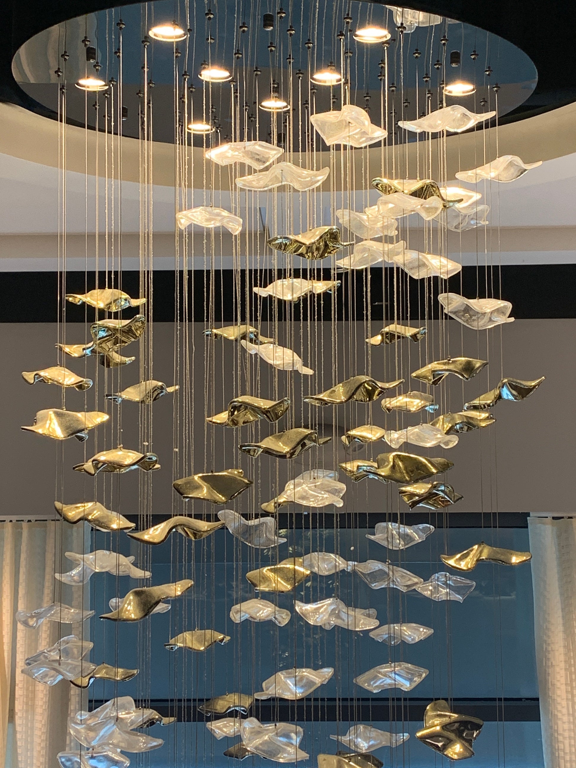 Coastal Sands Wave Glass Chandelier, Artisic Handmade Glass Chandelier-Meet Lighting