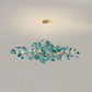 Colorful Glass Ginkgo Leaf Chandelier-Meet Lighting