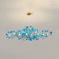 Colorful Glass Ginkgo Leaf Chandelier-Meet Lighting