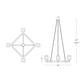 Cono Crystal Square Chandelier 36"-Meet Lighting