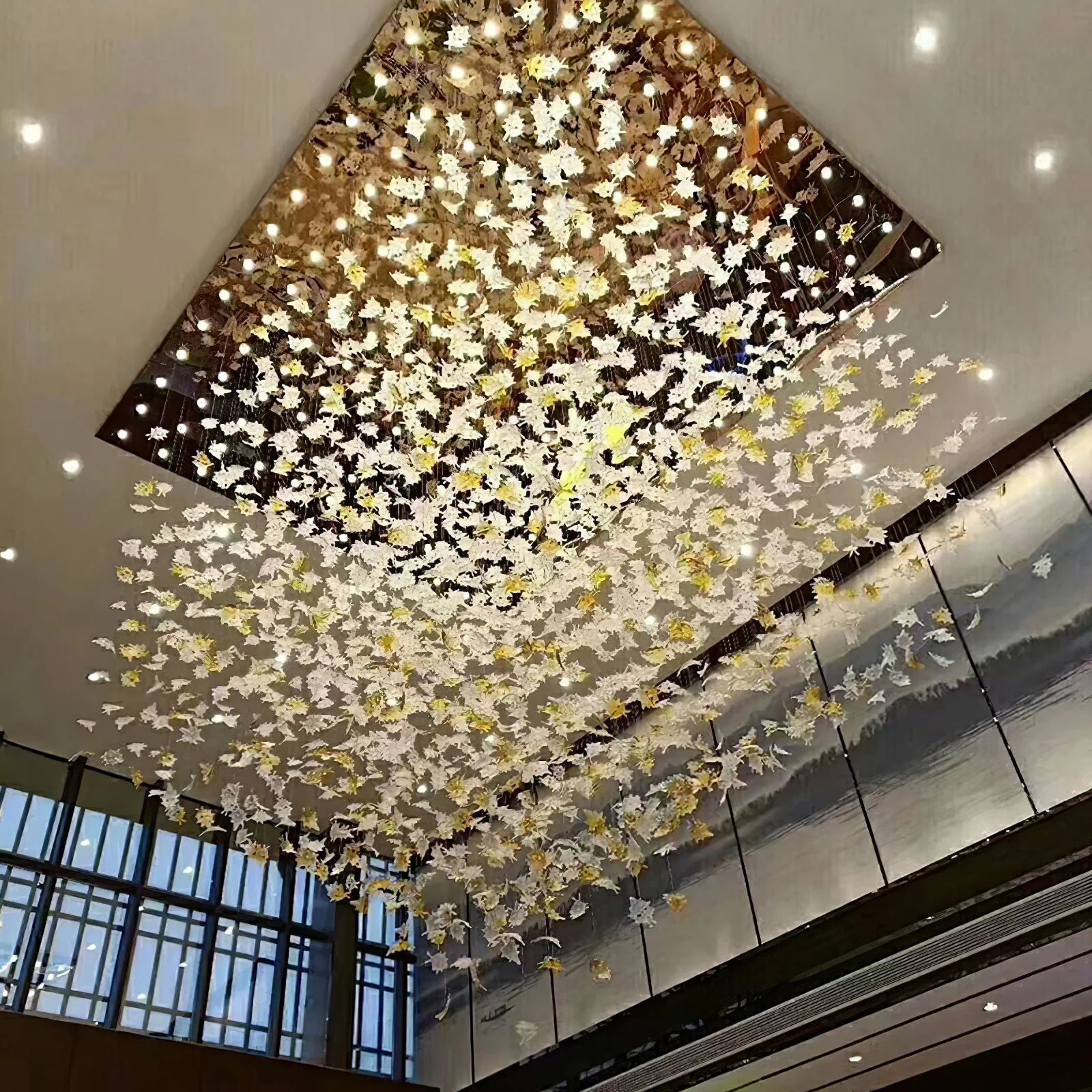 Multicolor Maple Leaf Art Glass Chandelier-MEET LIGHTING