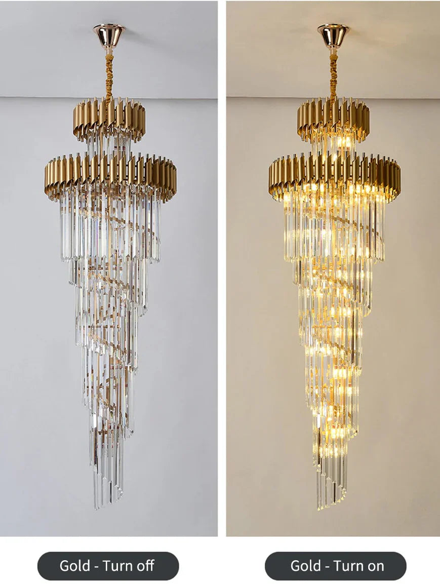 Cyrus Multiple Tier Crystal Chandelier-MEET LIGHTING
