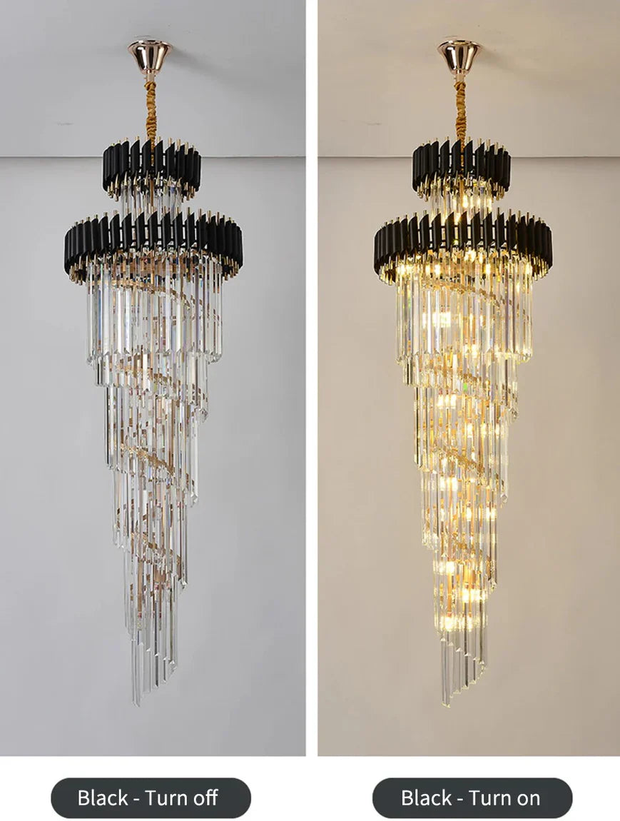 Cyrus Multiple Tier Crystal Chandelier-MEET LIGHTING