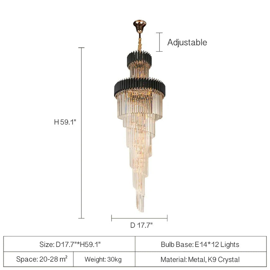 Cyrus Multiple Tier Crystal Chandelier-MEET LIGHTING