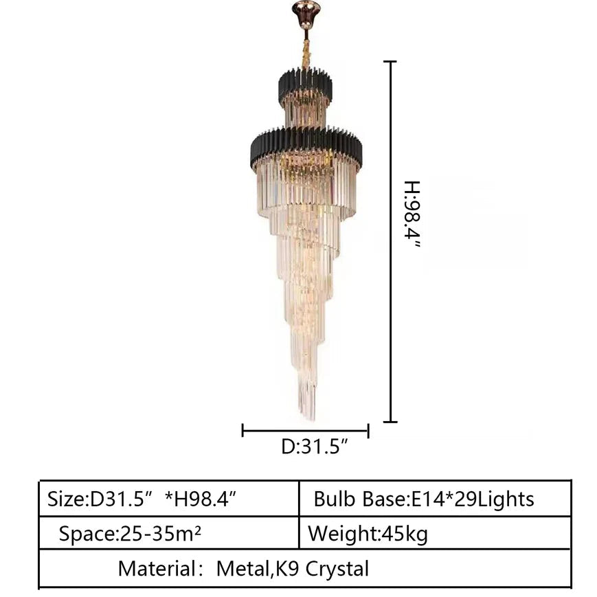 Cyrus Multiple Tier Crystal Chandelier-MEET LIGHTING