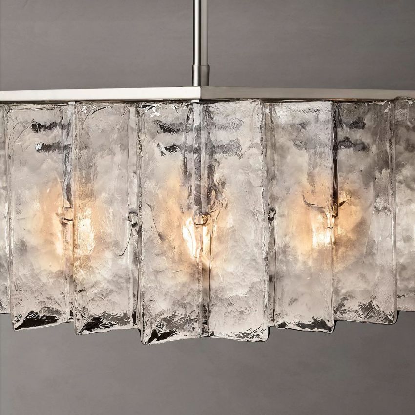 Lattic Clear Glass Square Chandelier 37"-MEET LIGHTING