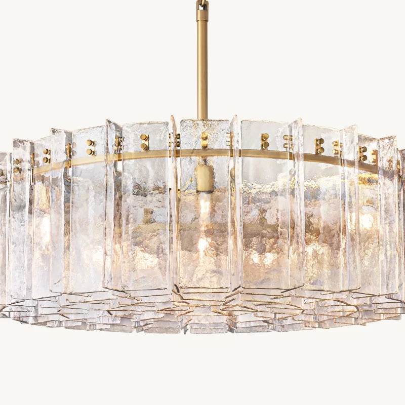 Lattic Clear Glass Round Chandelier 48"-MEET LIGHTING