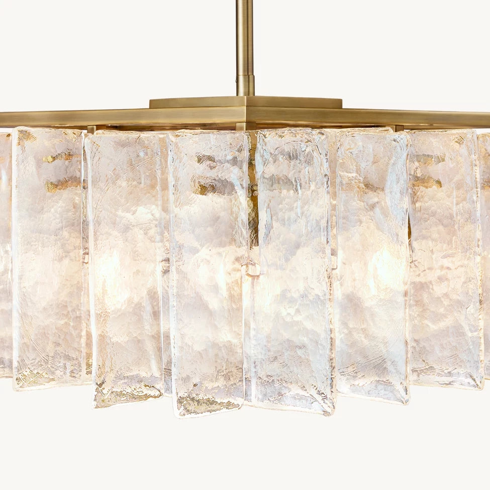 Lattic Clear Glass Rectangular Chandelier 67"-MEET LIGHTING