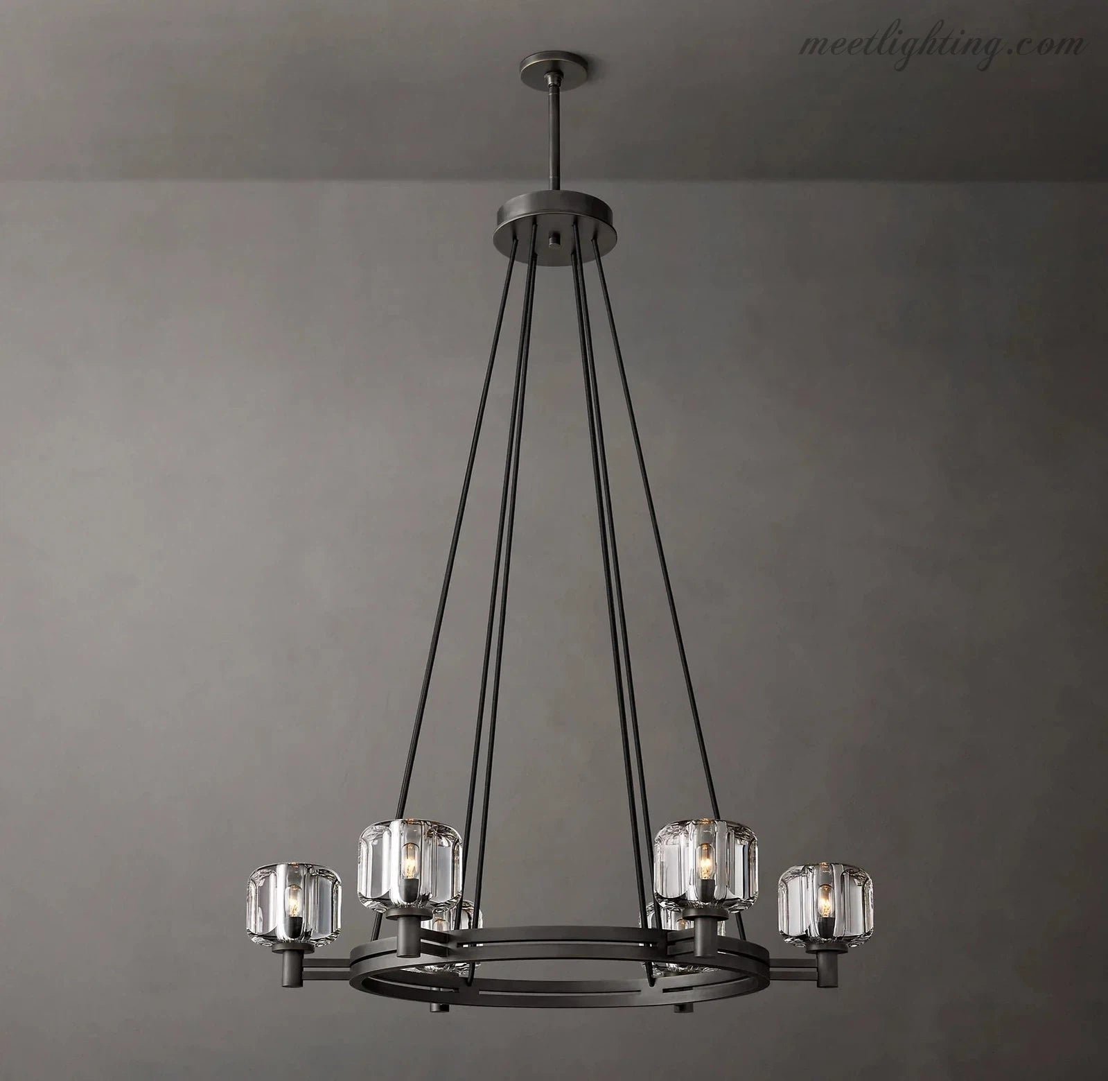 Demart Round Chandelier 36" for Living Room, Bedroom, Dining Table-MEET LIGHTING