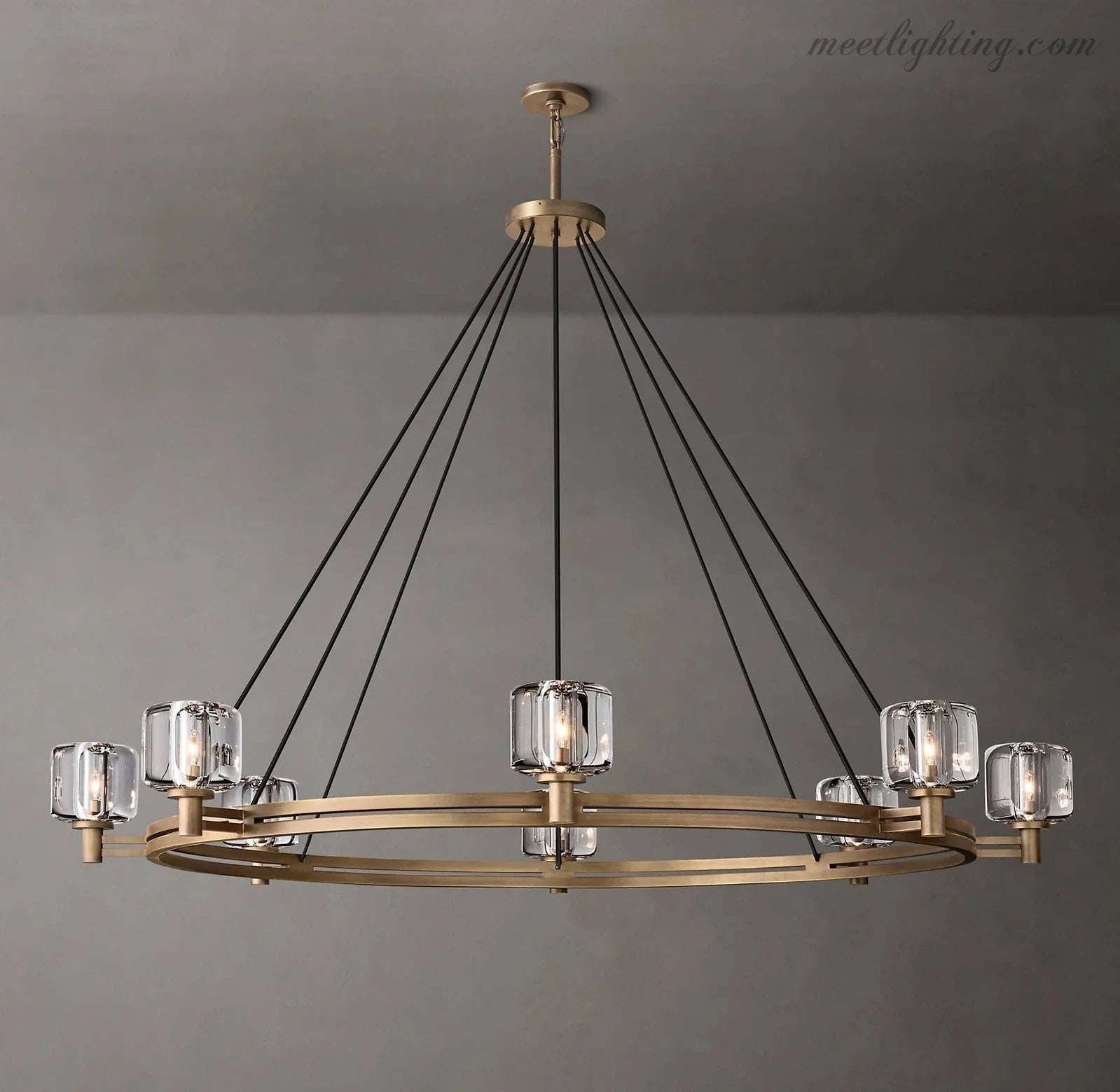 Demart Round Chandelier 60" for Living Room, Bedroom, Dining Table-MEET LIGHTING