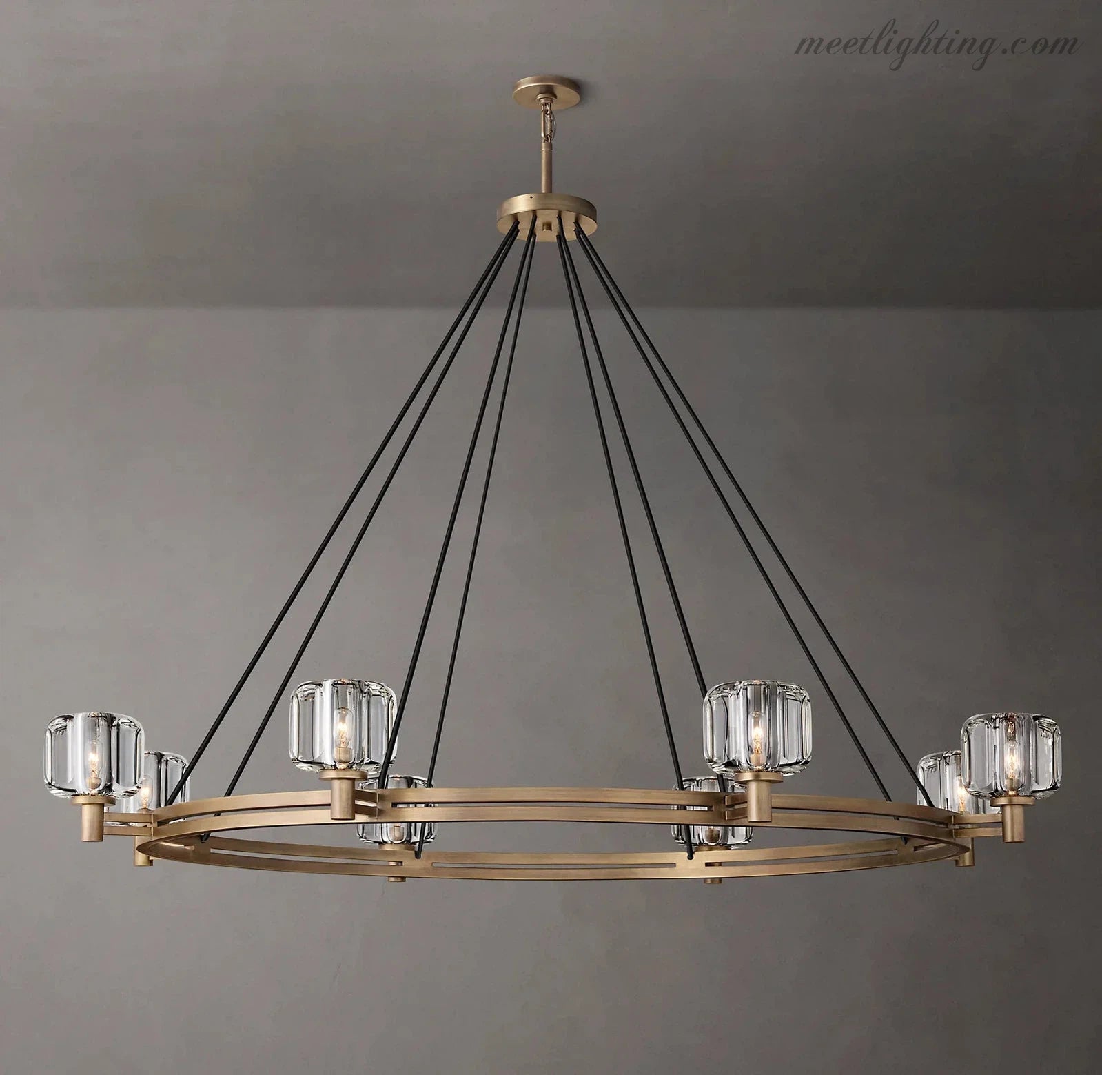 Demart Round Chandelier 60" for Living Room, Bedroom, Dining Table-MEET LIGHTING