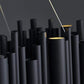 Dore Black Tubular Rectangle Chandelier 32" 40"-Meet Lighting