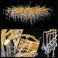Doris Crystal Rectangular Branch Chandelier L45"-Meet Lighting