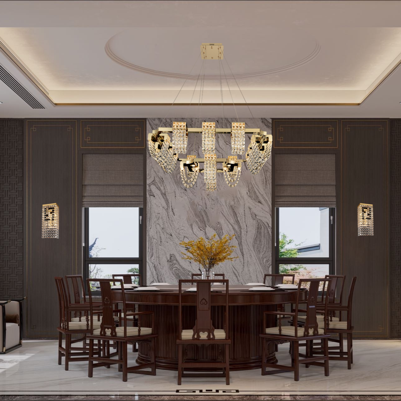 Modern Luxury Newly Crystal Chandelier in Champagne Gold-MEET LIGHTING
