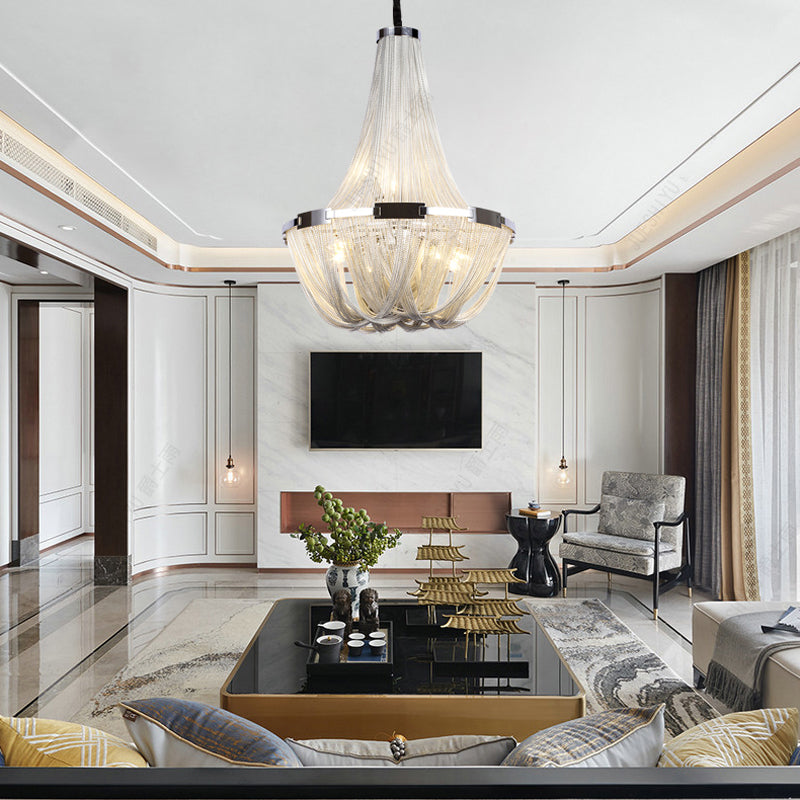 Eldorado Luxury Aluminum Chain Tassel Chandelier-Meet Lighting