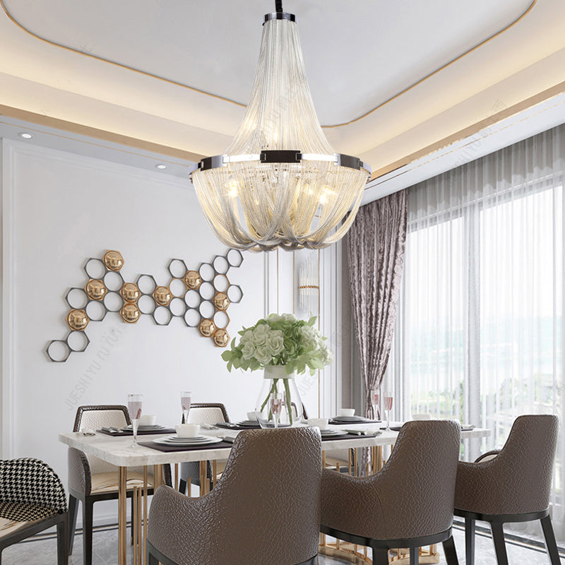 Eldorado Luxury Aluminum Chain Tassel Chandelier-Meet Lighting