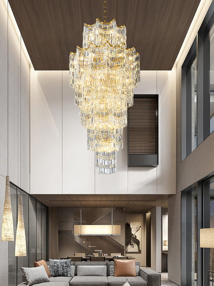 Elegant Crystal Chandelier for Duplex Villas-MEET LIGHTING