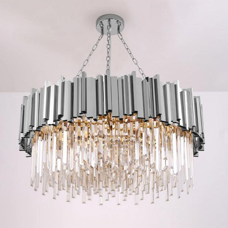Elian Round Crystal Chandelier-Meet Lighting
