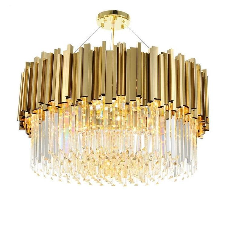 Elian Round Crystal Chandelier-Meet Lighting
