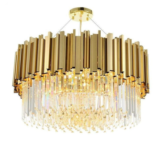 Elian Round Crystal Chandelier-Meet Lighting
