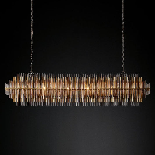 Emily Rectangle Metal Chandelier 54"-Meet Lighting