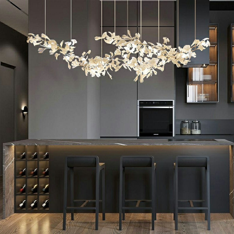 Extra Large Ceramics Twig White Flowers Chandelier Iron Tree Branch Pendant Light For Big Living/ Dining Room-MEET LIGHTING