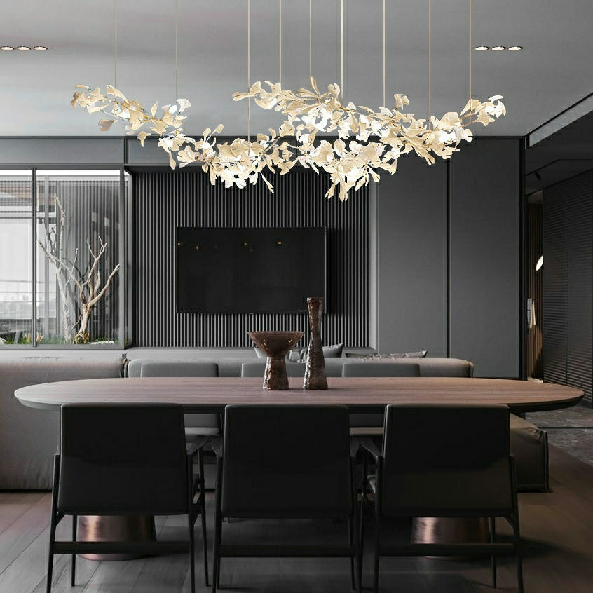 Extra Large Ceramics Twig White Flowers Chandelier Iron Tree Branch Pendant Light For Big Living/ Dining Room-MEET LIGHTING