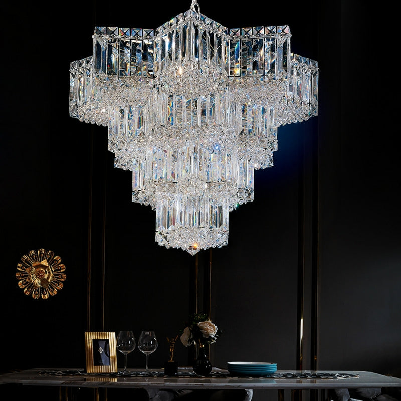 Fashion Star Shaped Chandelier Crystal Ceiling Light Fixture For Small Living Room/ Bedroom-MEET LIGHTING