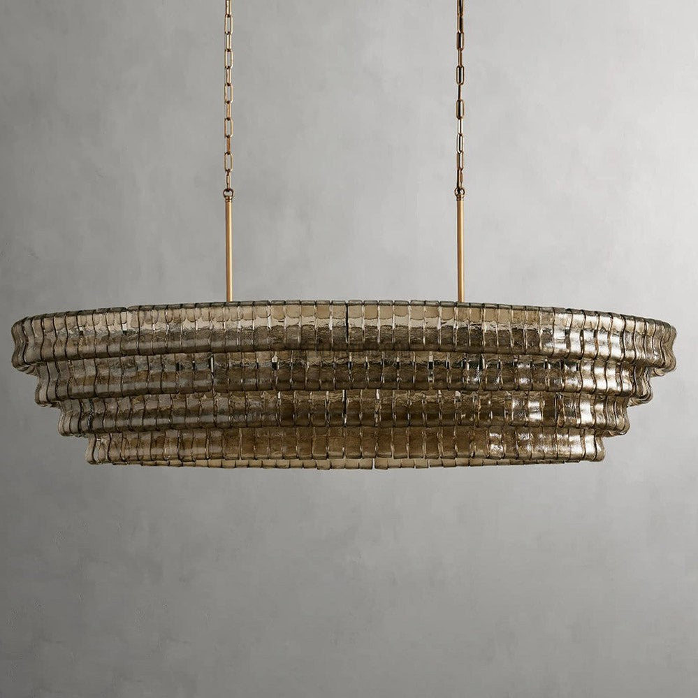 Ghiaccio Oval Art Glass Chandelier-Meet Lighting