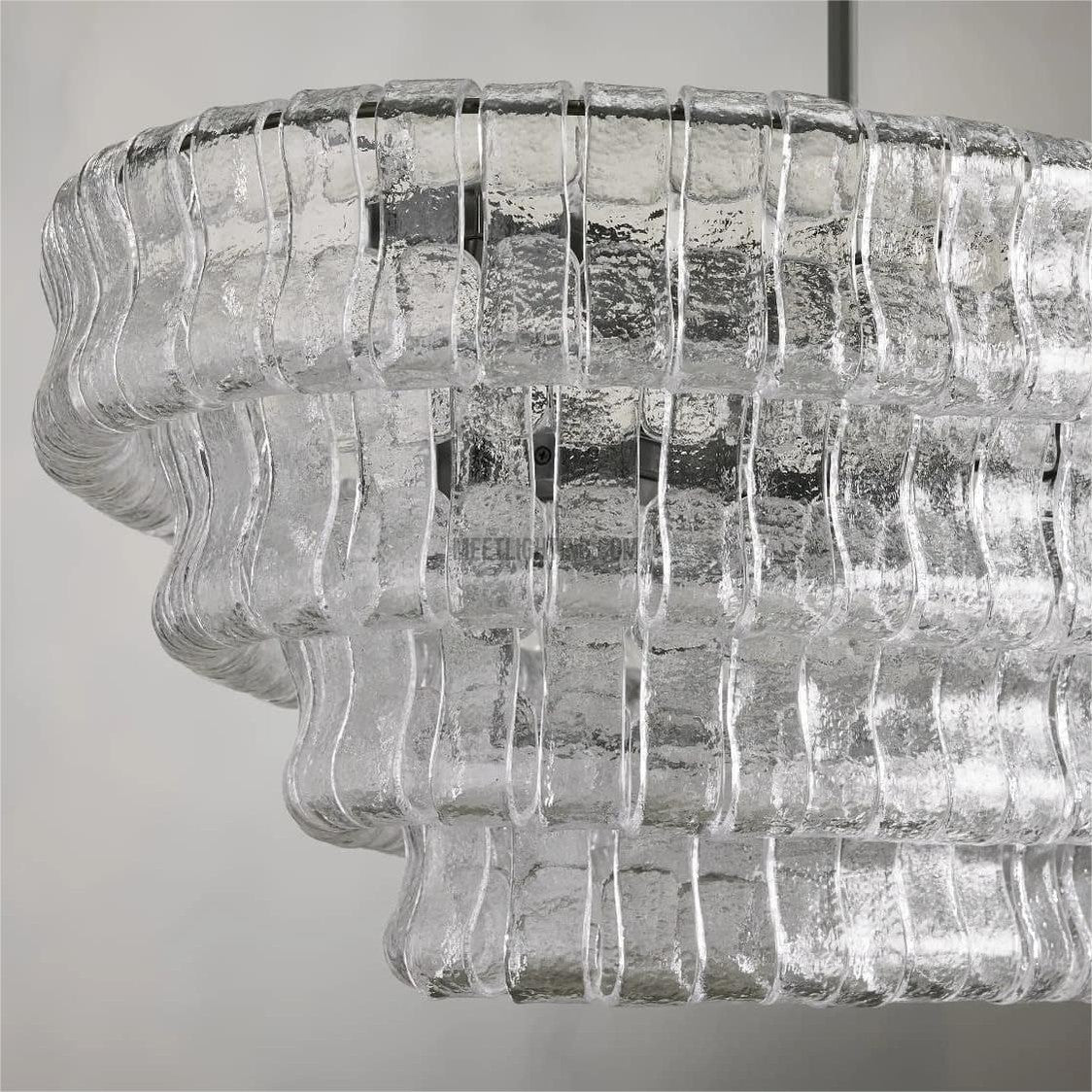 Ghiaccio Oval Art Glass Chandelier-Meet Lighting