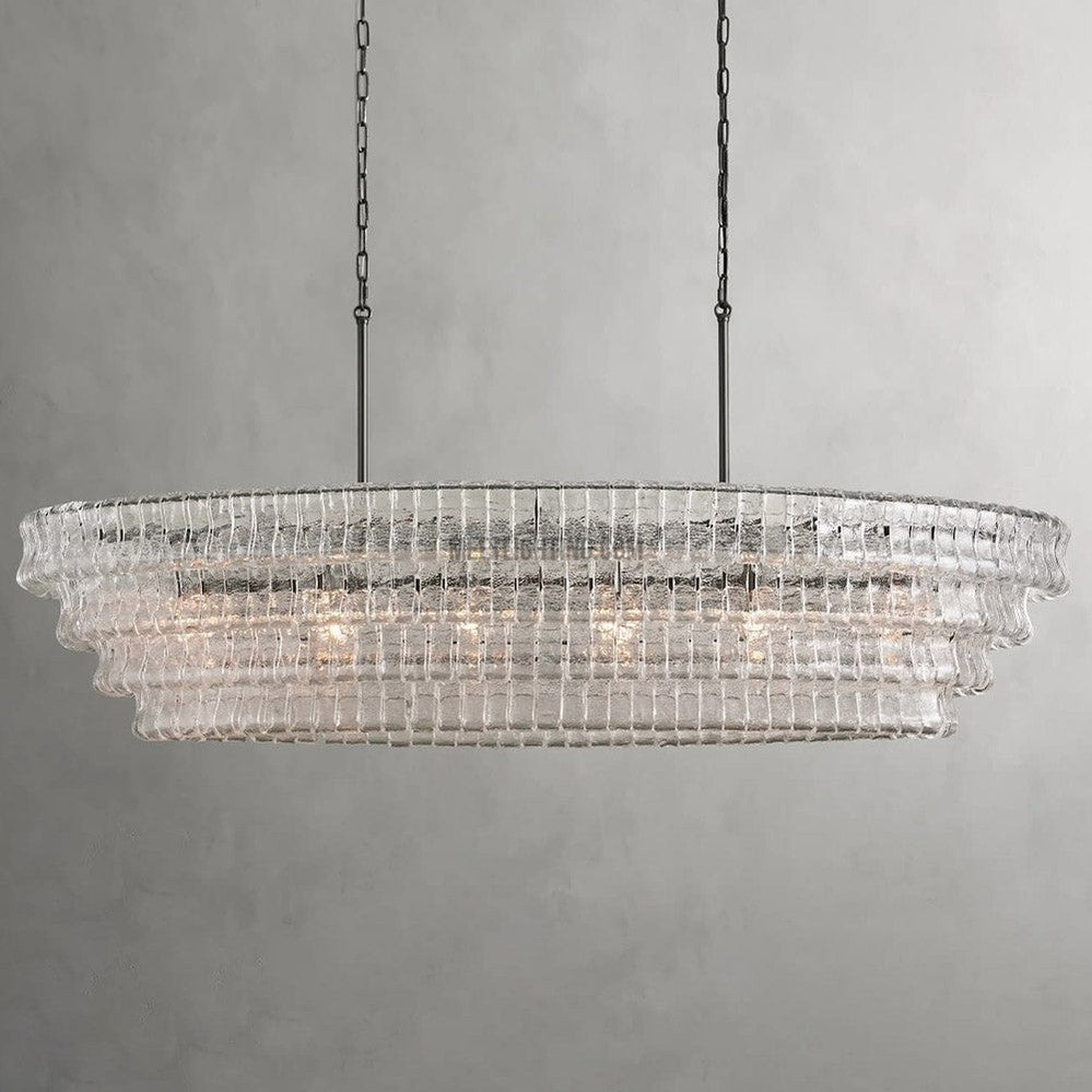 Ghiaccio Oval Art Glass Chandelier-Meet Lighting