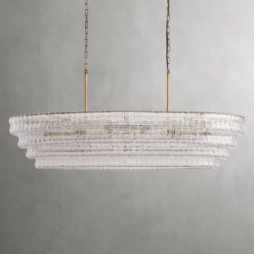 Ghiaccio Oval Art Glass Chandelier-Meet Lighting