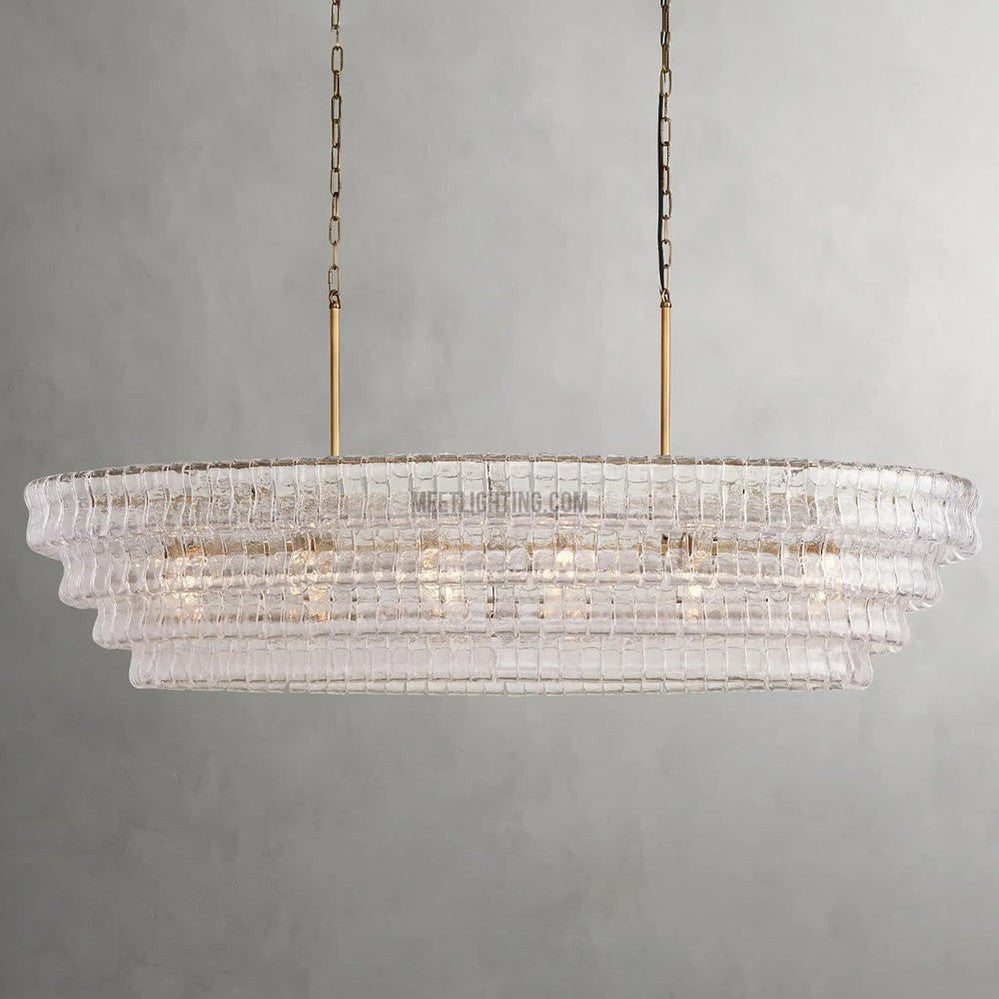 Ghiaccio Oval Art Glass Chandelier-Meet Lighting