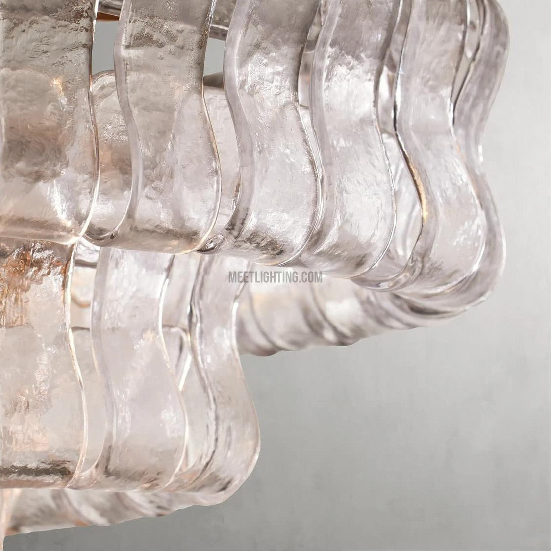 Ghiaccio Oval Art Glass Chandelier-Meet Lighting