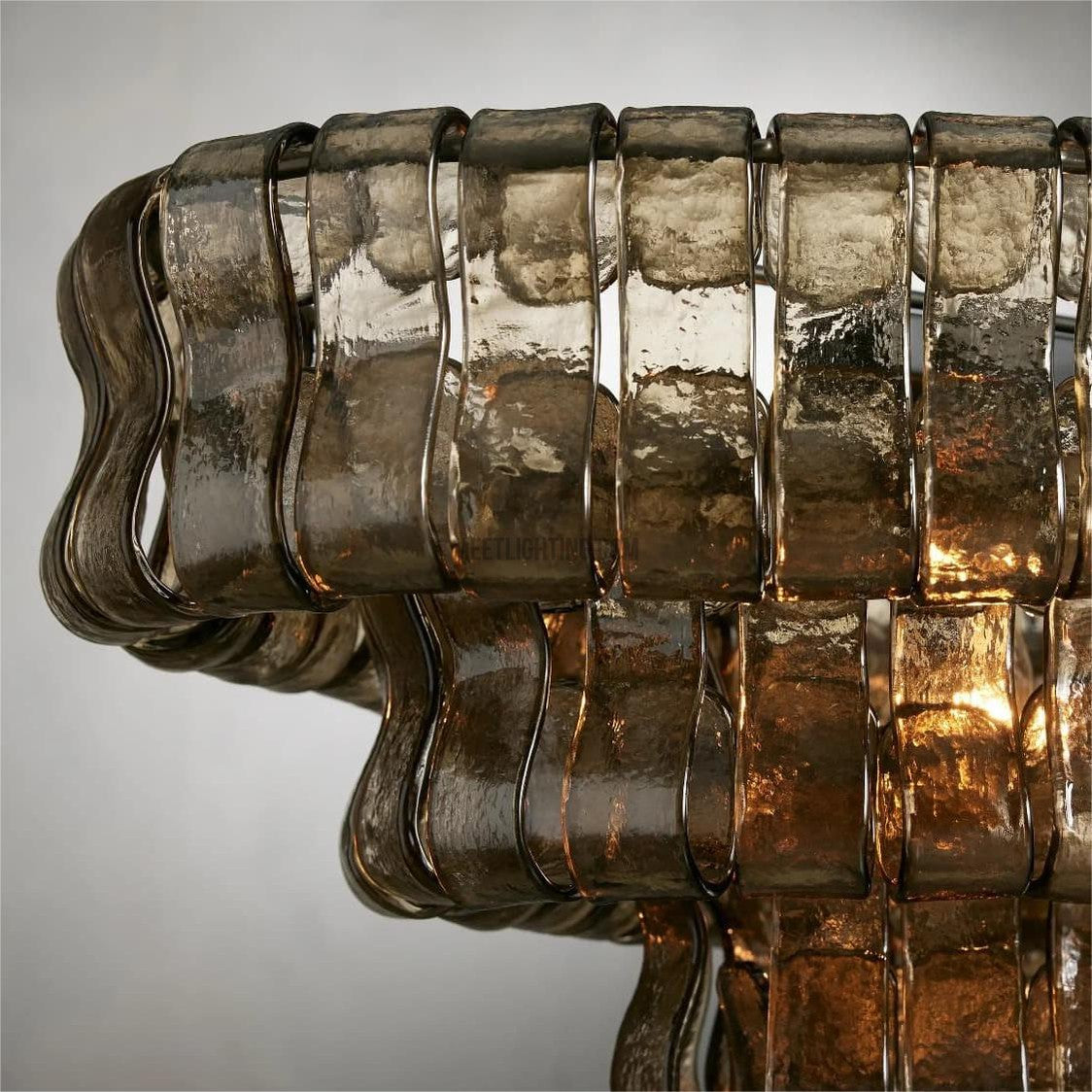 Ghiaccio Oval Art Glass Chandelier-Meet Lighting