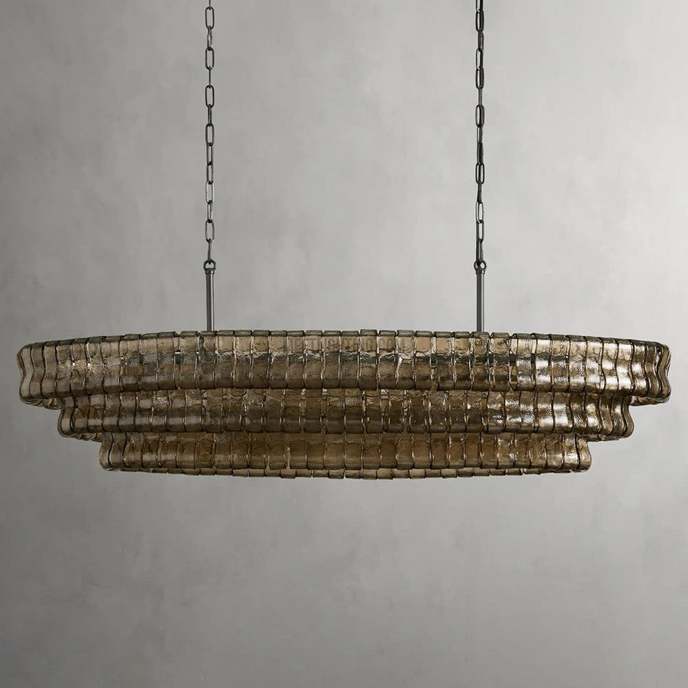 Ghiaccio Oval Art Glass Chandelier-Meet Lighting