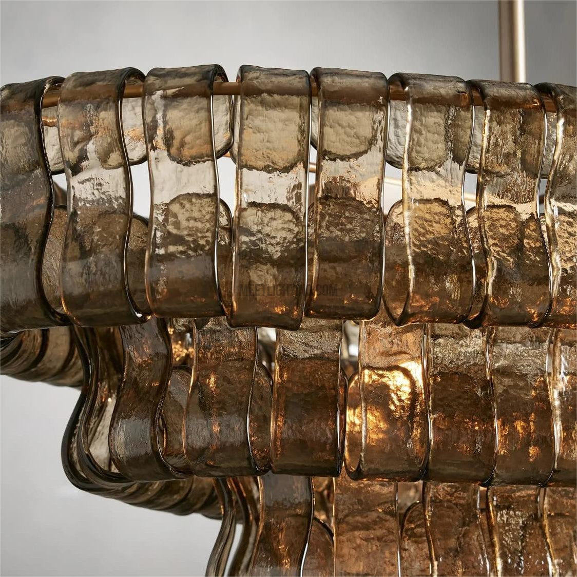 Ghiaccio Oval Art Glass Chandelier-Meet Lighting