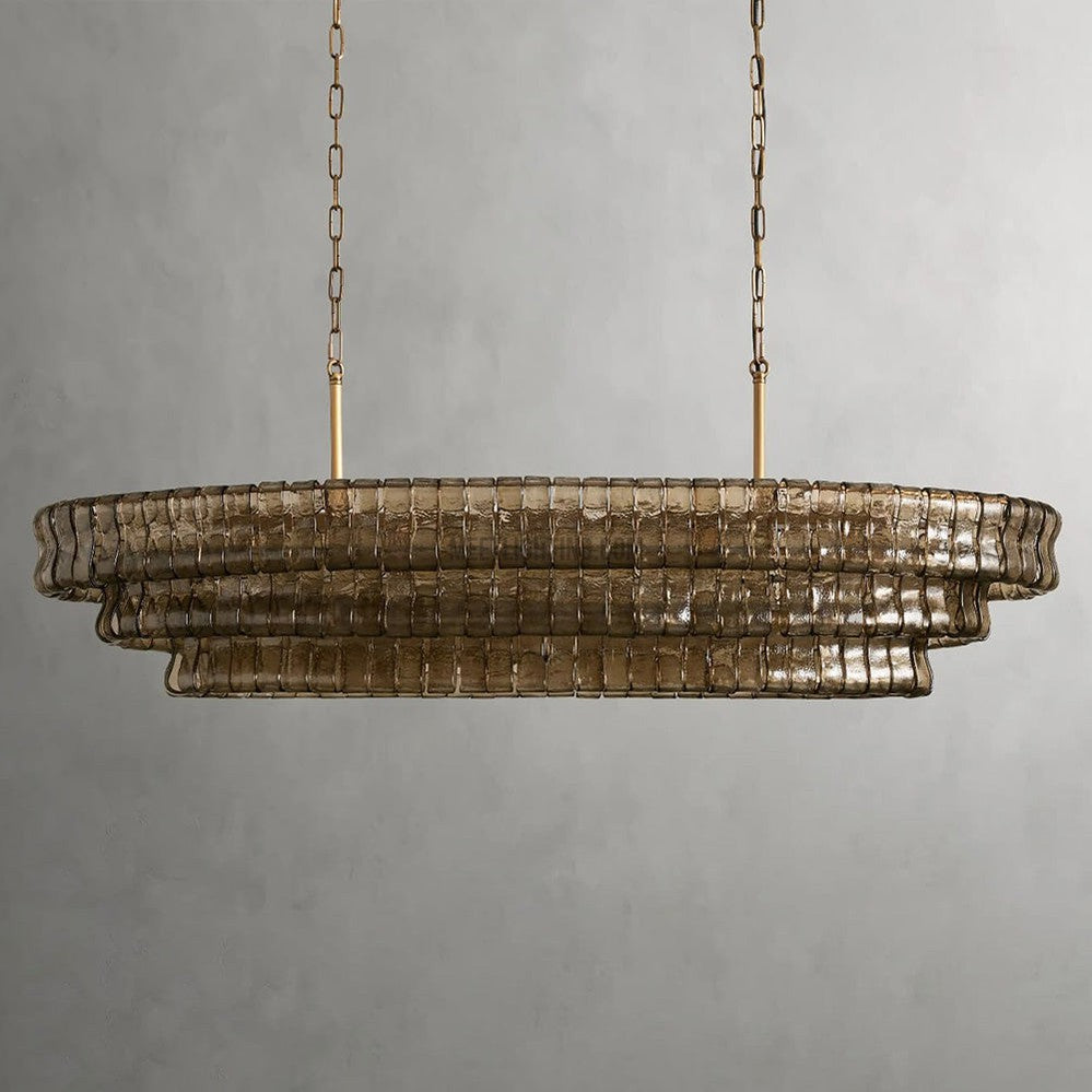 Ghiaccio Oval Art Glass Chandelier-Meet Lighting