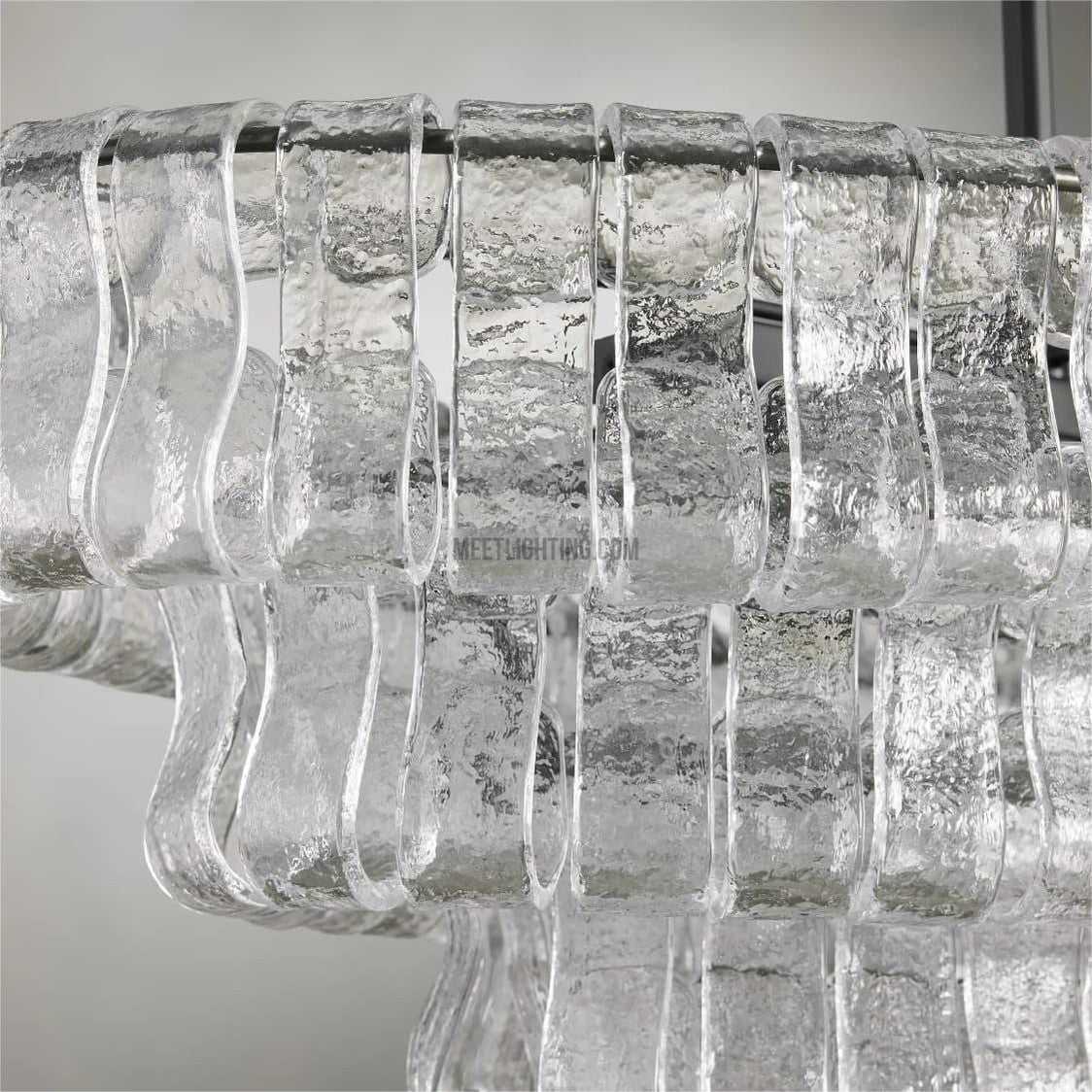 Ghiaccio Oval Art Glass Chandelier-Meet Lighting